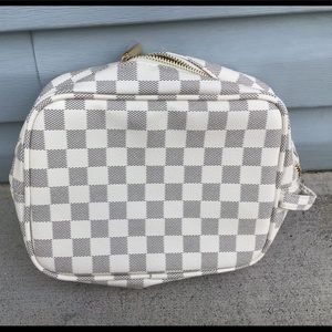 Checkered Cosmetic Bag